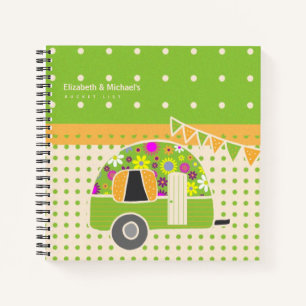 Cute Retro Campervan BUCKET LIST Couples Custom Notebook