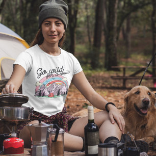 Cute Retro Camping Go wild for a white T-Shirt