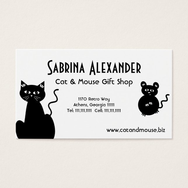 Cute Retro Cartoon Cat and Mouse (Front)