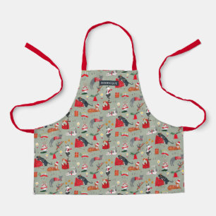 Cute retro cats all-over print green Christmas Apron