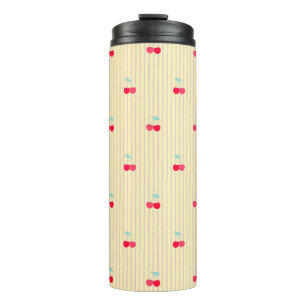 Cute Retro Cherry Pattern Retro Pop Thermal Tumbler