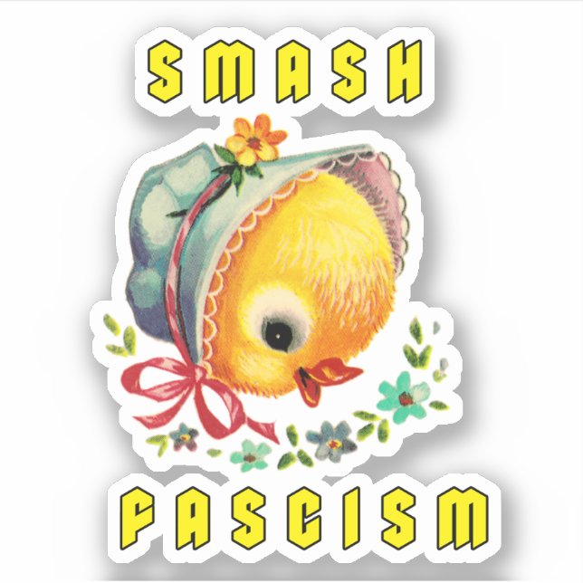 Cute Retro Chick - Smash Fascism (Front)
