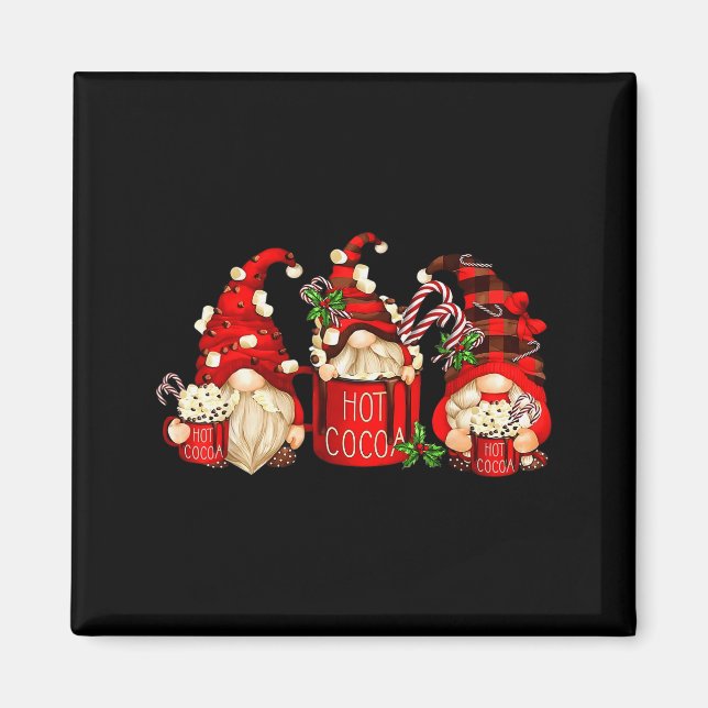 Cute Retro Chocolate Hot Cocoa Mug Funny Gnomes Ch Magnet (Front)