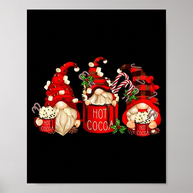 Cute Retro Chocolate Hot Cocoa Mug Funny Gnomes Ch Poster (Front)