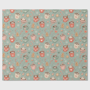 Cute Retro Christmas Doodle Wrapping Paper