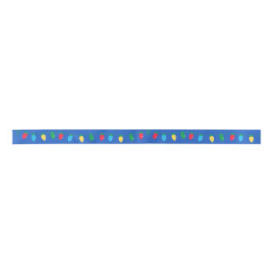 Cute Retro Christmas Lights Ribbon Satin Ribbon