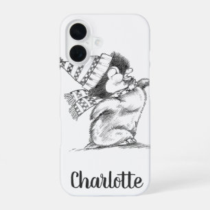 Cute Retro Christmas Penguin with Hat and Scarf iPhone 16 Case