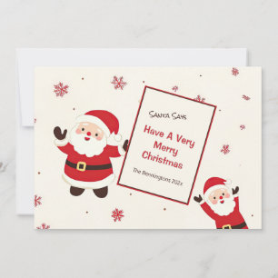 Cute Retro Christmas Santa Holiday Card
