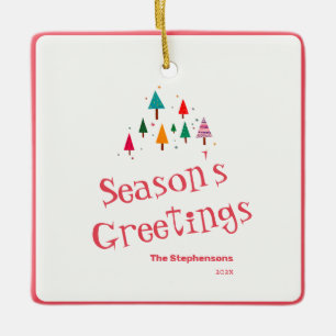 Cute Retro Christmas Tree Ornament
