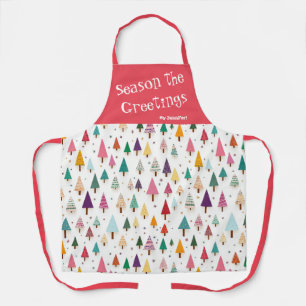 Cute Retro Christmas Trees  Apron