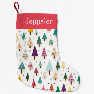 Cute Retro Christmas Trees Christmas Stocking