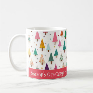Cute Retro Christmas Trees Coffee Mug