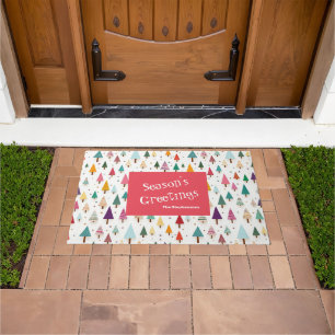 Cute Retro Christmas Trees  Doormat