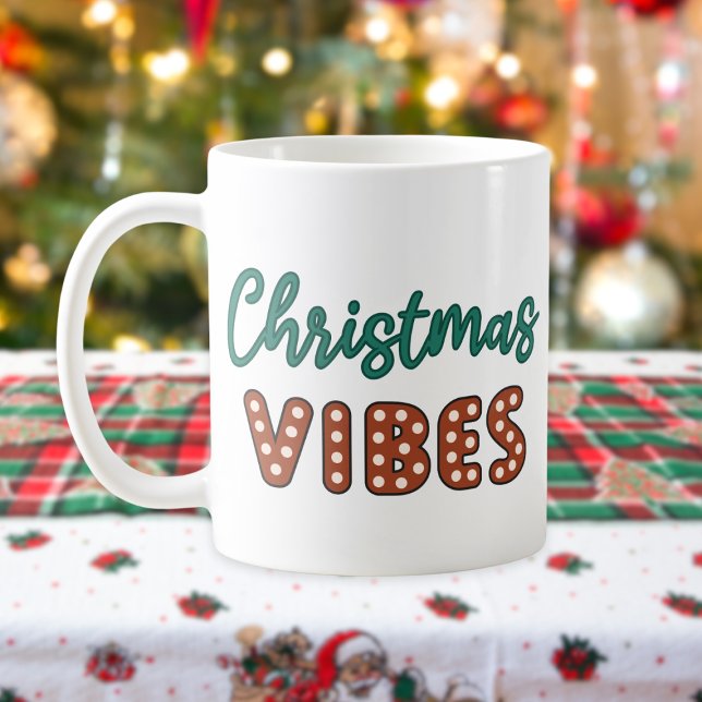 Cute Retro Christmas Vibes Coffee Mug (cute retro christmas vibes mug)
