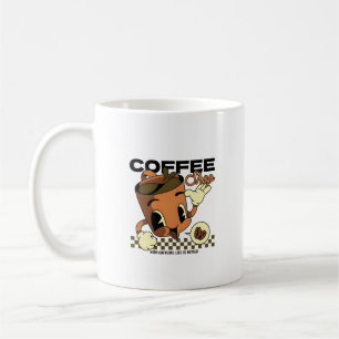 Cute Retro Coffee Shop Cartoon Character Mug