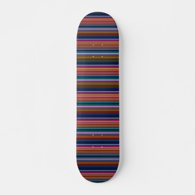 Cute retro colorful stripes skateboard (Front)