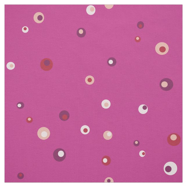 Cute retro colourful pink polka dots pattern fabric (Swatch)