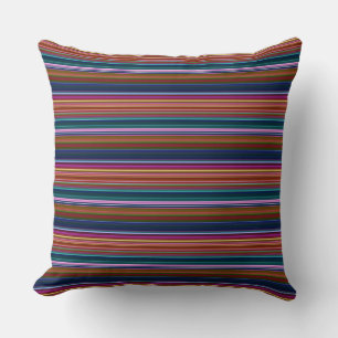 Cute retro colourful stripes cushion