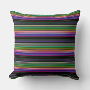 Cute retro colourful stripes cushion