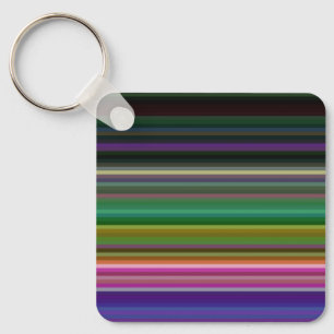 Cute retro colourful stripes key ring