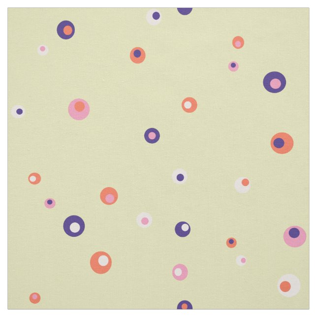 Cute retro colourful yellow polka dots pattern fabric (Swatch)