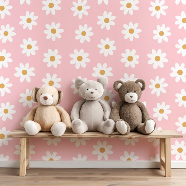 Cute Retro Daisies Editable Background Colour Wallpaper (Creator Uploaded)