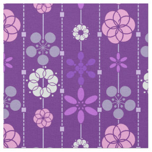 Cute retro dark purple look floral pattern fabric