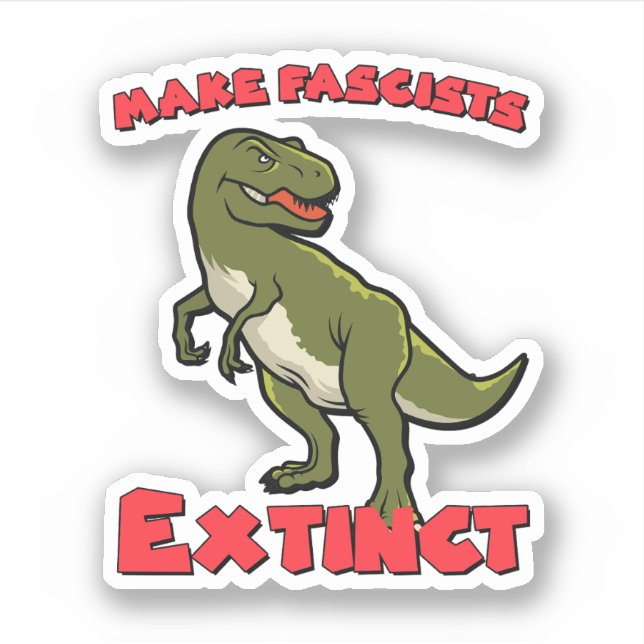 Cute Retro Dinosaur - Make Fascists Extinct (Front)
