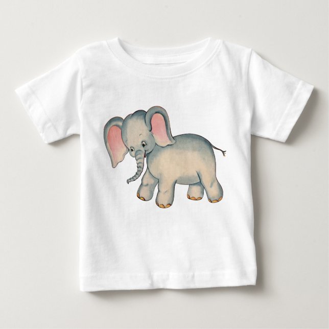 Cute retro elephant baby T-Shirt (Front)