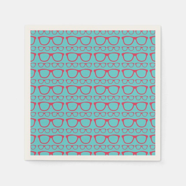 Cute Retro Eyeglass Hipster Napkin (Front)