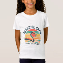 Cute Retro Flamingo Paradise Crew Summer Escape