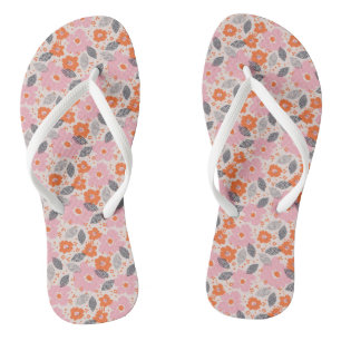 Cute Retro Floral Pattern Thongs