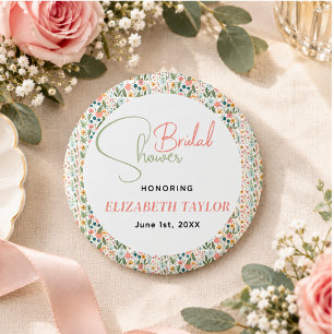 Cute Retro Flower Bridal Shower 3 Cm Round Badge