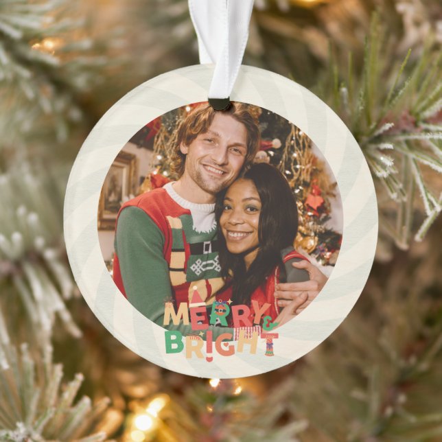 cute retro friends family holiday party ornament (Tree)