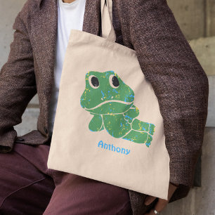 Cute Retro Frog Graphic Personalised Tote Bag