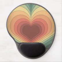 Cute Retro Funky Colourful Heart Gel Mousepad