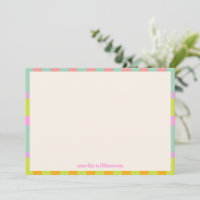 Cute Retro Geometric Check Pastels Personalised
