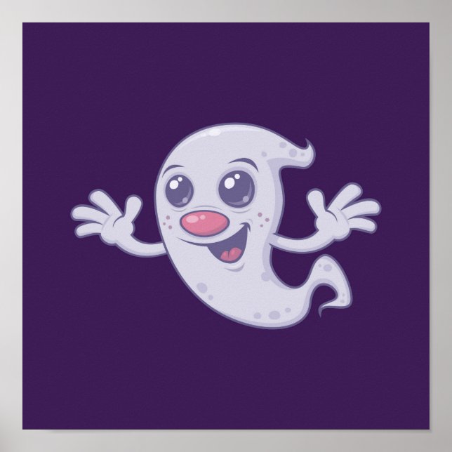 Cute Retro Ghost Poster (Front)