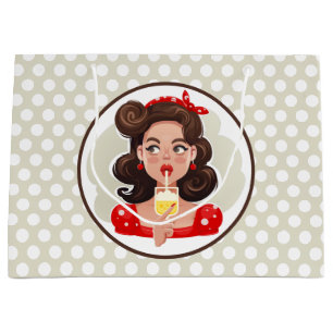 Cute Retro Girl Cocktail Gift Bag