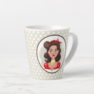 Cute Retro Girl Cocktail Latte Mug