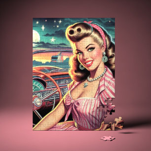 Cute Retro Girl Jigsaw Puzzle