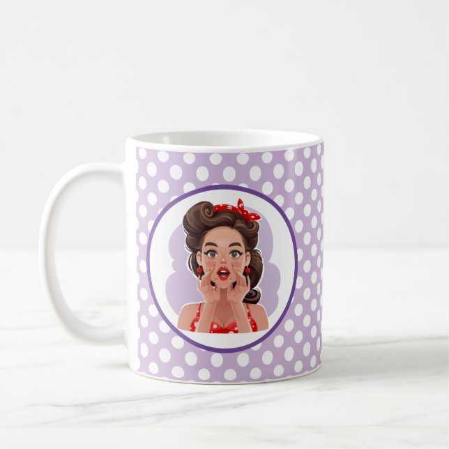 Cute Retro Girl Mug (Left)