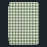 Cute Retro Green Gingham Plaid Pattern iPad Pro Cover<br><div class="desc">Cute Retro Green Gingham Plaid Pattern Case</div>