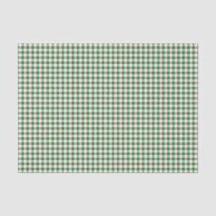 Cute Retro Green Gingham Plaid Pattern  Tissue Paper