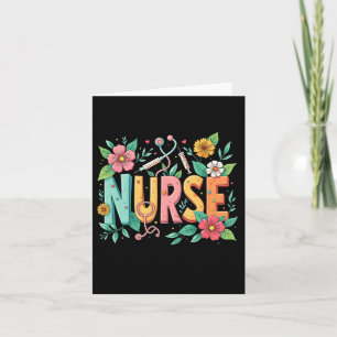 Cute Retro Groovy Nurse Flower Nursing 0ct9jl  Card