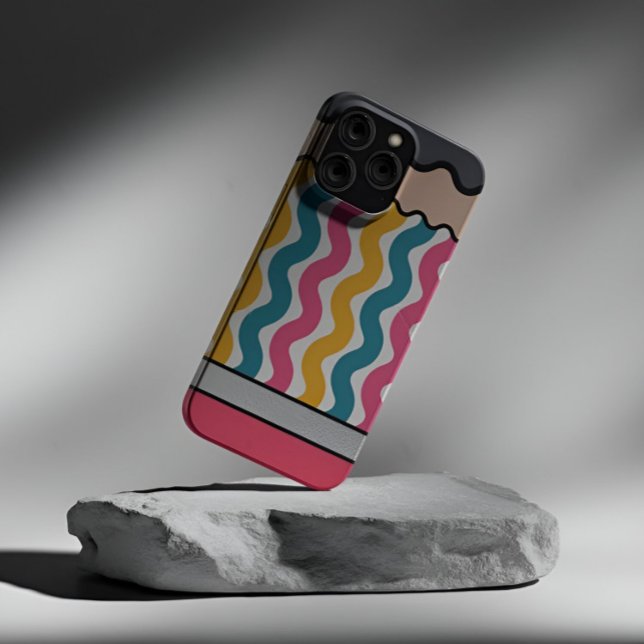 Cute Retro Groovy Pencil Style Pattern Case-Mate iPhone Case (Creator Uploaded)