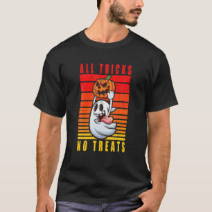 Cute Retro Halloween Funny Ghost Pumpkin Trick Or T-Shirt