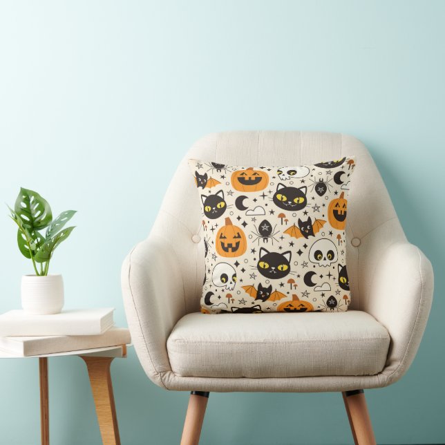Cute Retro Halloween Pattern Cushion (Chair)