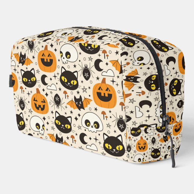 Cute Retro Halloween Pattern Dopp Kit (Right Corner)