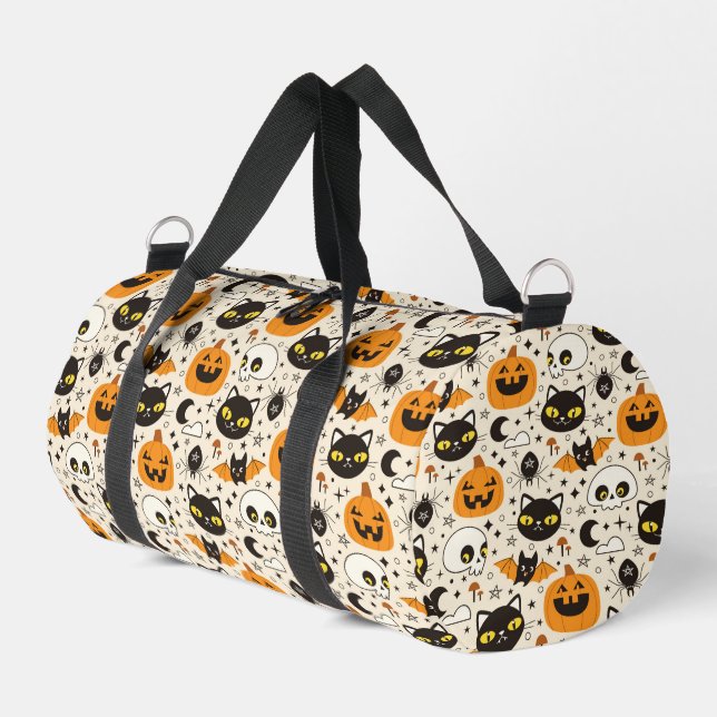 Cute Retro Halloween Pattern Duffle Bag (Left Corner)